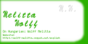 melitta wolff business card